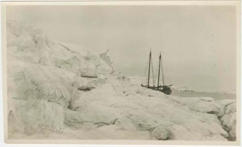 Arctic Voyage of Schooner Polar Bear - Arctic landscape with view of schooner