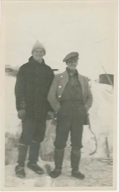 Arctic Voyage of Schooner Polar Bear - Hermann Kilian (right) and unknown man posing for photograph