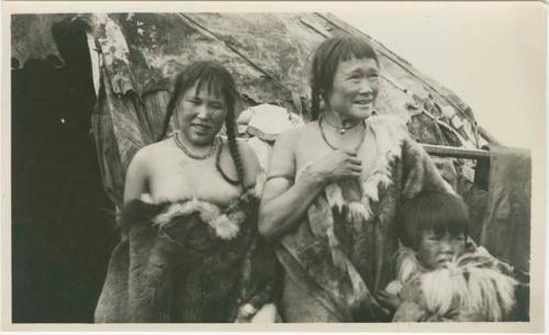 Arctic Voyage of Schooner Polar Bear - Two women in fur coats