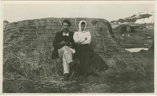 Arctic Voyage of Schooner Polar Bear - Man and woman sitting for camera