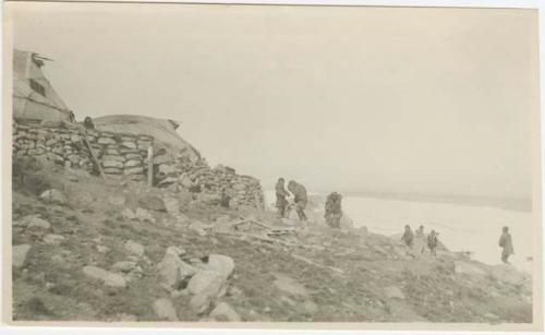 Arctic Voyage of Schooner Polar Bear - Village on embankment