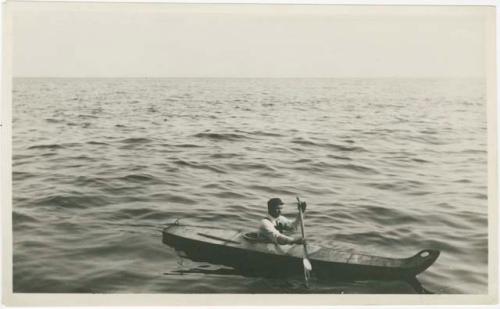 Arctic Voyage of Schooner Polar Bear - Man in canoe