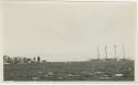 Arctic Voyage of Schooner Polar Bear - View of crew and shooner in background