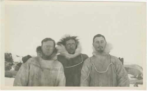 Arctic Voyage of Schooner Polar Bear - Three men posing for photograph