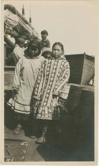 Arctic Voyage of Schooner Polar Bear - Two women on deck