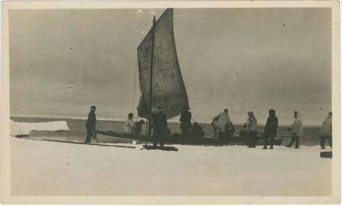 Arctic Voyage of Schooner Polar Bear - Crew with sail boat