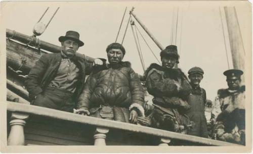 Arctic Voyage of Schooner Polar Bear - Ed Morris, three men, and Ben Kilian