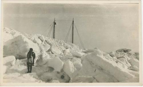 Arctic Voyage of Schooner Polar Bear - Arctic landscape, man on the ice