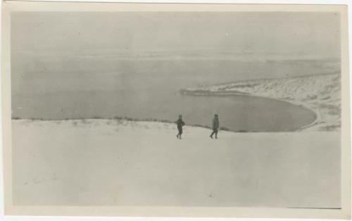 Arctic Voyage of Schooner Polar Bear - Arctic landscape, two men on the ice