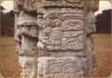 Detailed view of Mayan stela