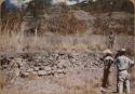 Wall inside a mound excavated for adobe