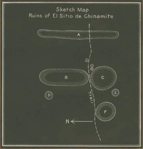 Sketch map ruins of El Sitio de Chinamite