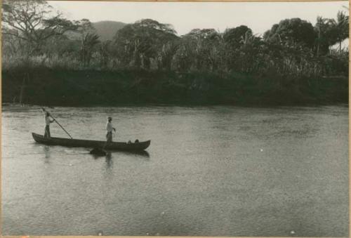 Moving horse across river in Panama, possibly Rio Grande