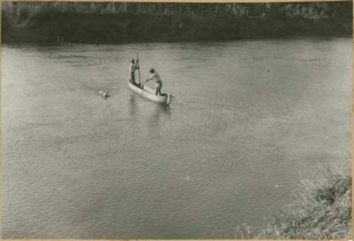 Moving horse across river in Panama, possibly Rio Grande