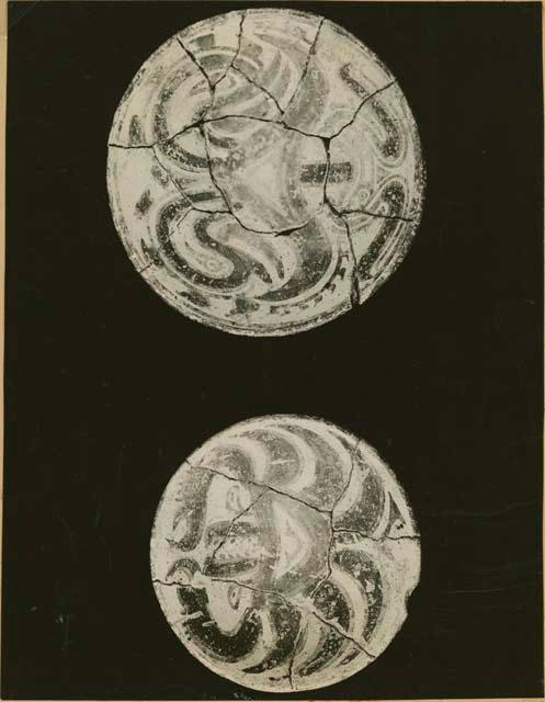 Decorated ornaments in crab patterns, possibly from Grave 6