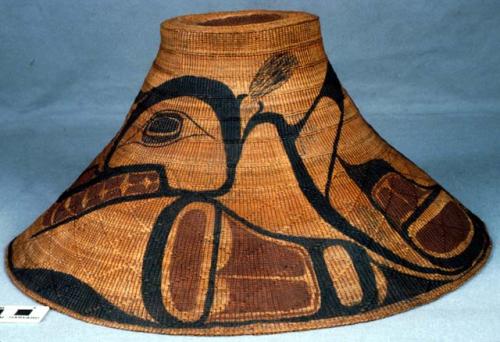 Hat with totemic design