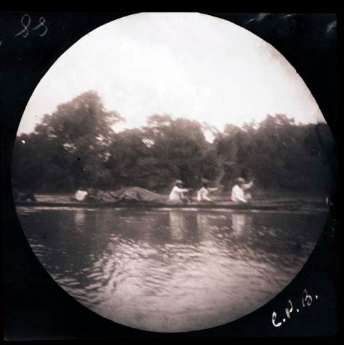 People canoeing in river