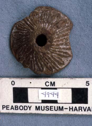 Spindle whorl - carved from wood or bark