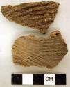 Ceramic, earthenware body sherds, cord-impressed