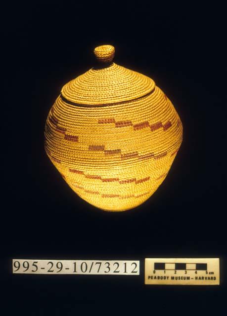 Coiled basket (A); geometric motif