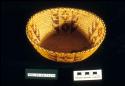 Oval coiled basket with diamond motif