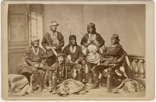 Zuni and Hopi men with Frank Hamilton Cushing