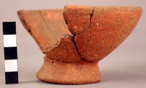 Small pedestal pottery vessel - restored