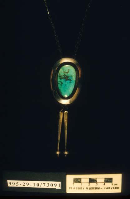 Shadow-box turquoise bolo tie