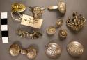 4 pair of buttons - bocamangas, to close slits in serapes - silver, shell design
