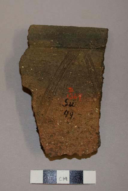 Potsherd, from rim of large container