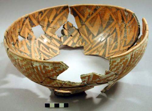 Partially reconstructed vessel and 4 sherds