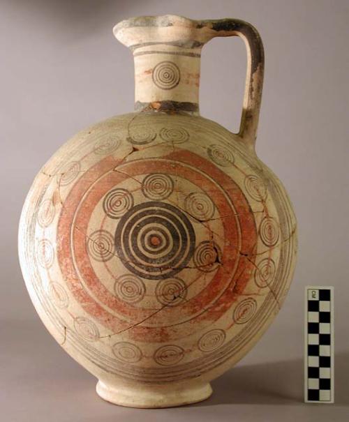 Pottery oenochoe - White slip painted ware B