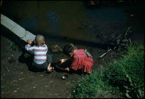 Children playing in water