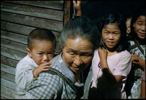 Woman with two children