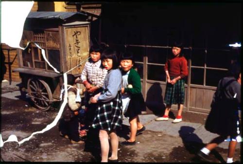 Group of children and cart