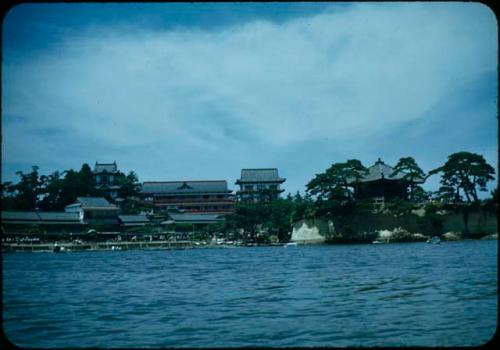 Buildings along shore