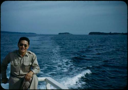 Frank Wong on boat