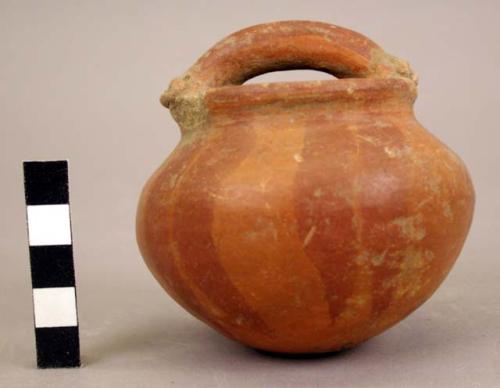 Red on Red basket-handled vessel