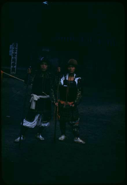 Two men dressed in samurai costume