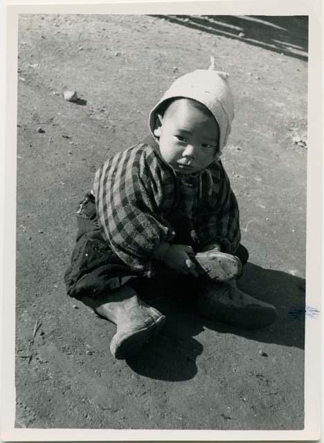 Baby dressed in winter clothes