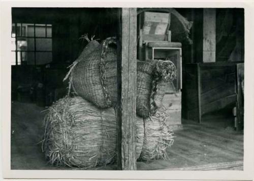 Rice sacks in mill