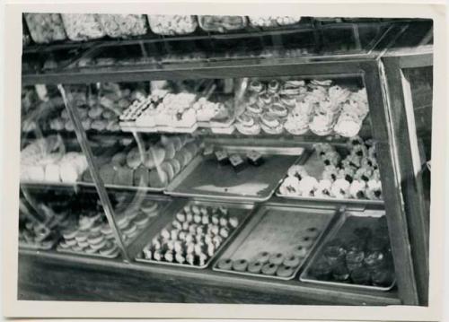 Display of pastries in shop