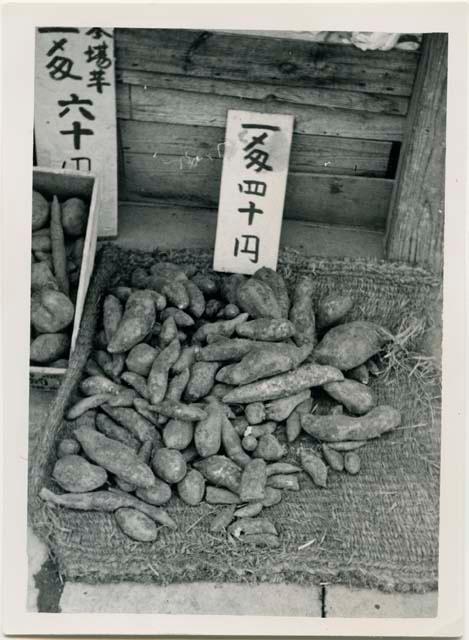 Display of sweet potatoes