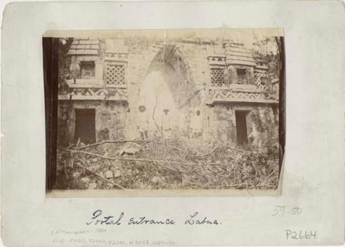 Archway with three local men