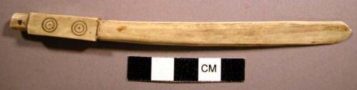 Ivory implement or knife with incised circle motif