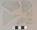 Light aqua flat glass fragments, likely window