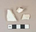 White undecorated whiteware vessel body fragments, white paste