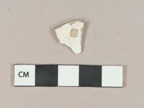 Undecorated whiteware vessel body fragments, white paste