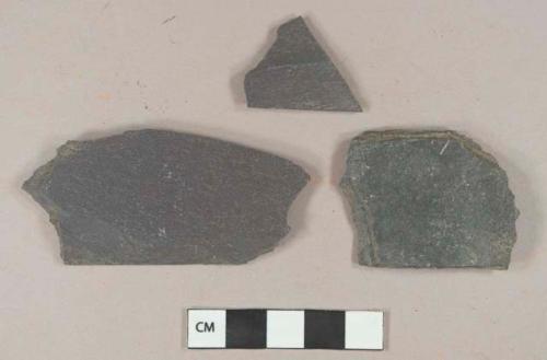 Dark gray slate fragments