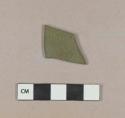 Olive green flat glass fragment